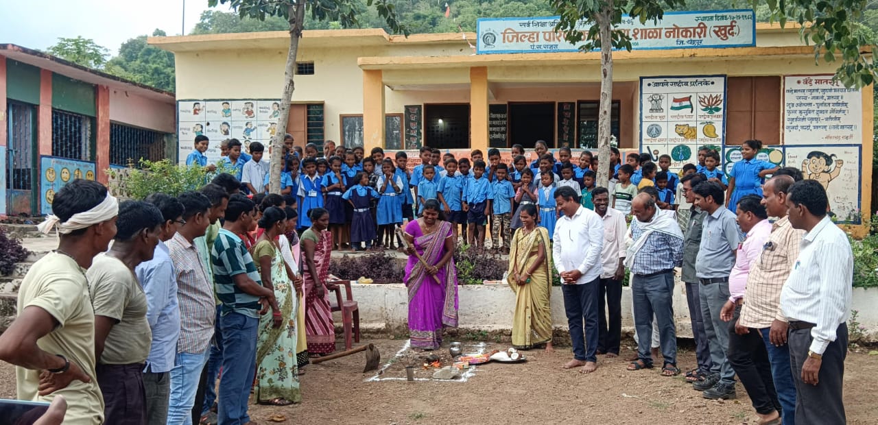 अल्ट्राटेक सिमेंट लिमिटेड, माणिकगड तर्फे नोकारी शाळेतील शेड कामाचे भूमिपूजन