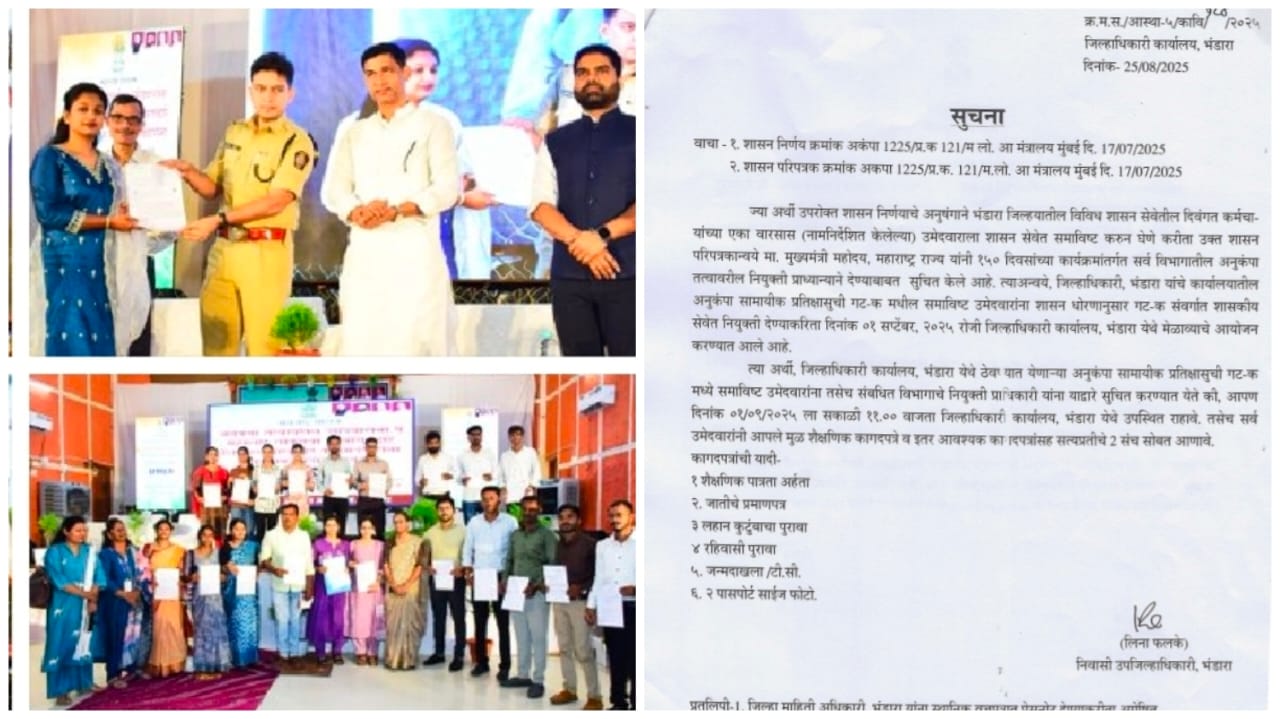 अनुकंपा व लिपिक भरती नियुक्ती आदेश वितरण संपन्न.