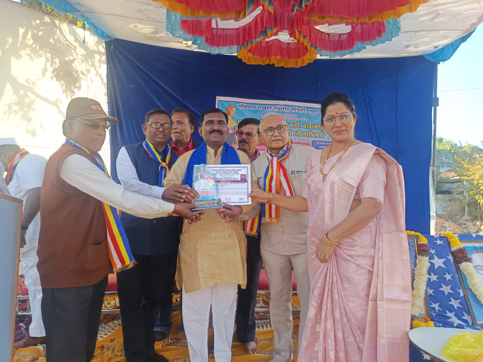 प्रबोधनकार भीमशाहीर सदानंद मोरे भद्रावती येथे सन्मानित