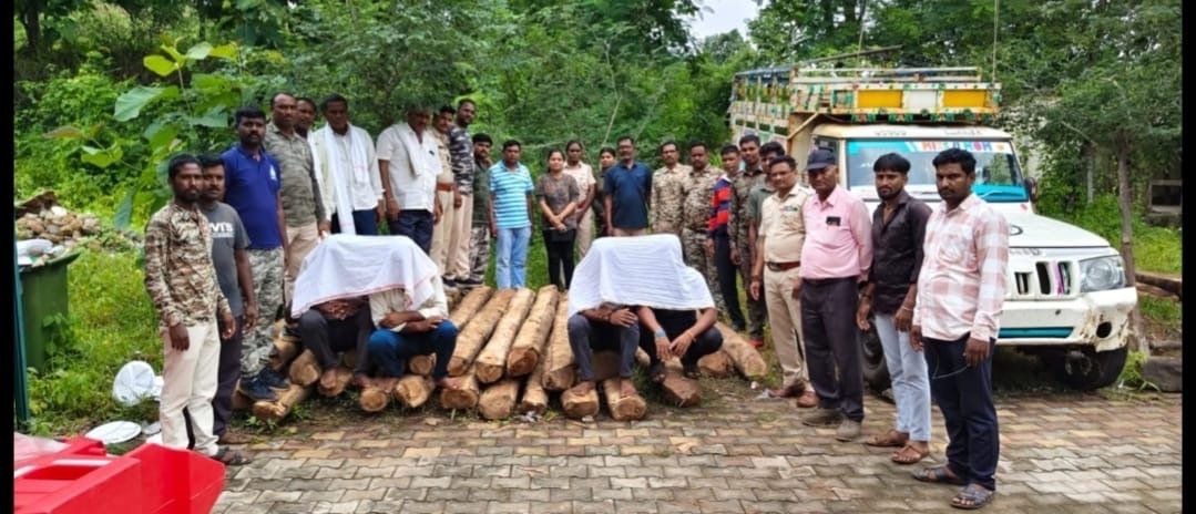 जिवती वनपरिक्षेत्रात सागवान तस्करीचा पर्दाफाश;