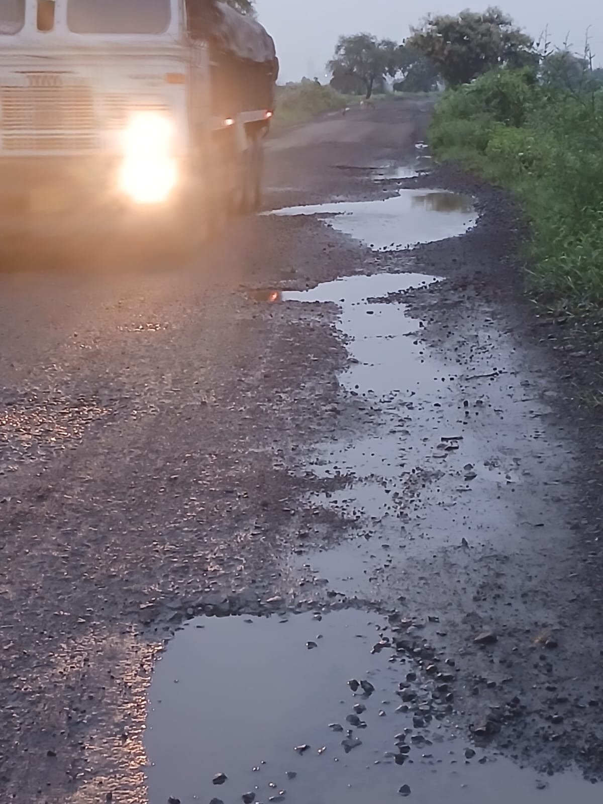 खड्डे चुकवायचे की वाहन वाचवायचे?